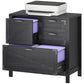 Lateral Filing Cabinet, Farmhouse File Cabinet with 4 Drawers, Fit Letter/A4/Legal Hanging Files, Black Wood Grain