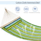 83" Patio Double Hammock, Wide Outdoor Hammock Bed Striped Fits 2 People Sunbed Camping hang Sleep w/ Pillow, White Stripe