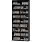 9-Tier DVD Shelf with 18 Compartments and 14 Adjustable Shelves, Holds 640 CDs, 360 DVDs or 430 Blu-rays, Black