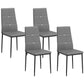 Set of 4 Modern Style Dining Chairs, Button Tufted High Back Side Chairs with Upholstered Seat, Steel Legs for Living Room, Kitchen, Study, Bedroom, Grey