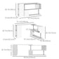 55" Rotating L-Shaped Corner Desk with Shelves - White