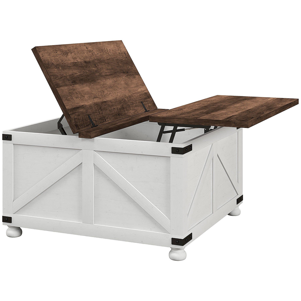 32" Farmhouse Lift-Top Coffee Table with Storage - Antique White