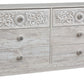 Paxberry - Whitewash - Six Drawer Dresser - Vinyl-Wrapped