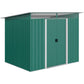 6' x 8.5' Outdoor Metal Garden Shed Utility Tool Storage Steel Backyard House, Dark Green