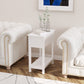 Flip Top End Table with Storage Shelf - White