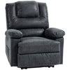 PU Leather Manual Recliner with Footrest - Black