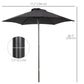 6.6FT Patio Umbrella, Outdoor Parasol with 6 Solid Ribs, Black
