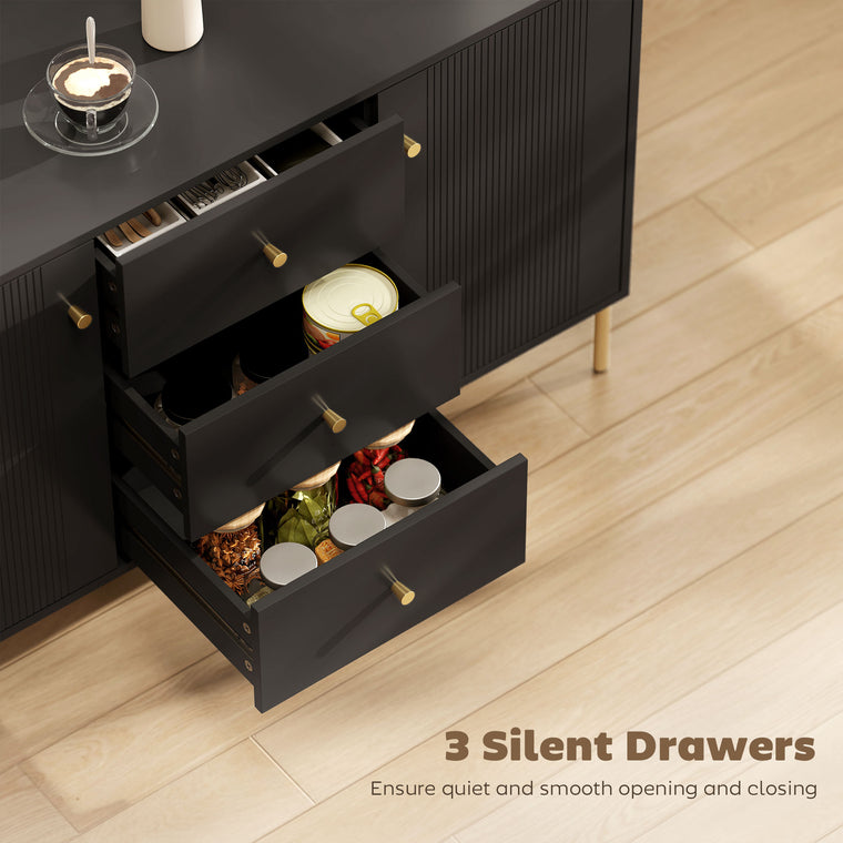 Modern Sideboard with 3 Soft-Close Drawers