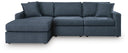 3 Pc. Sectional Sofa With LAF Corner Storage Chaise