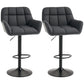 Swivel PU Leather Bar Stools Set of 2 - Black