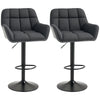 Swivel PU Leather Bar Stools Set of 2 - Black