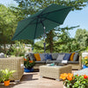 8.5FT Patio Umbrella, Round Garden Parasol with 6 Ribs, Market Sunshade Tilt Canopy w/ Crank Handle for Outdoor, Green
