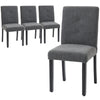 Dining Chairs Set of 4 with Padded Seat - Dark Grey