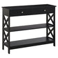 39" Console Table with Drawers and X-Frame - Black