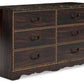 Glosmount - Two-tone - Six Drawer Dresser