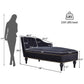 Elegant Chaise Lounge with Button-Tufted Design and Nailhead Trim, Right-Arm Facing Chaise for Living Room, 58" L x 26.5" W x 28.5" H, Black