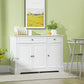 Sideboard Buffet Cabinet with 2 Drawers - White