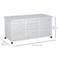 75 Gallon Wooden Storage Box patio Deck Box Bench, Garden Backyard Outdoor Storage Container with Aerating Gap & Weather-Fighting Finish, White