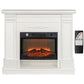 46" Electric Fireplace with Mantel and Shelf, 1400W Fireplace Heater with Realistic Log and Flame Effect, White