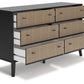 Charlang - Black / Gray - Six Drawer Dresser