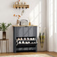 Shoe Storage Cabinet with 2 Flip Drawers and Adjustable Shelves for 8–12 Pairs of Shoes, Dark Grey