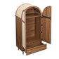 Elegant Wardrobe with Fabric Doors and Drawer, Solid Wooden Legs, Modern Clothes Cabinet with Wide Rail, 31'' L x 19.5'' W x 69'' H, Walnut