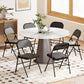 Set of 6 Metal Foldable Chairs, PU Leather Padded Folding Chairs with Cushion Seat and Open Back for Indoor, Black