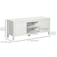 Modern TV Stand for TVs up to 55", TV Bench with Storage Cupboards and Shelves, 47.2" x 16.7" x 19.7", White