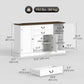 58" Farmhouse Sideboard with Charging Station - White