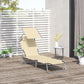 Outdoor Lounge Chair with Sun Shade for Beach, Camping, Hiking, Backyard, Beige