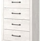 Gerridan - White / Gray - Four Drawer Chest