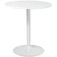 Modern Kitchen Table for 2 people, Round Dining Table with Steel Base for Living Room, Dining Room, White
