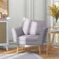 Upholstered Armchair, Modern Accent Chair with Tufted Pattern, Rubber Wood Legs for Living Room, Bedroom, Grey