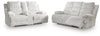 Rhines Falls - 2 Pc. - Power Reclining Sofa And Loveseat - Alloy