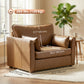 PU Leather Accent Chair with Pillows - Brown