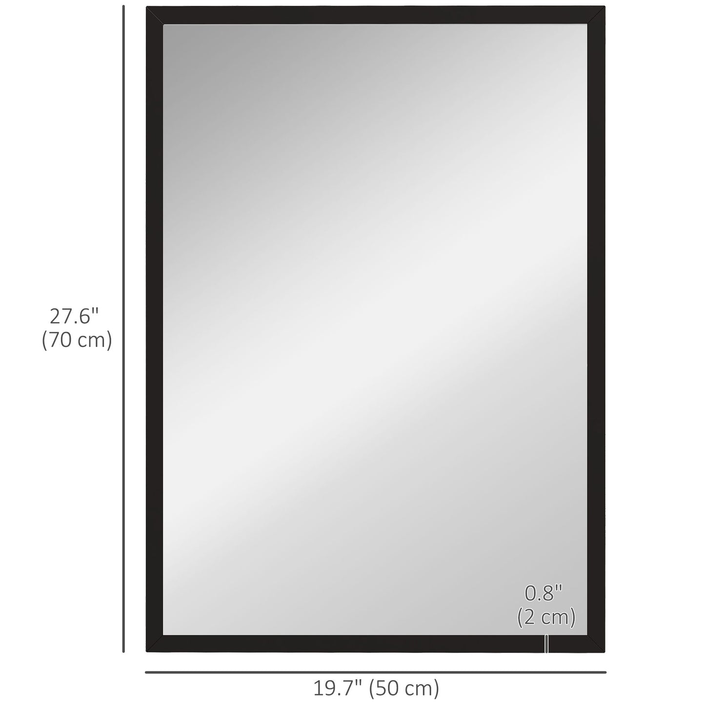 20" x 28" Bathroom Mirror for Wall, Rectangular Mirror for Living Room, Bedroom, Entryway, Black