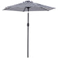 Patio Sun Umbrella, Outdoor Parasol with 6 Ribs, Blue Stripes