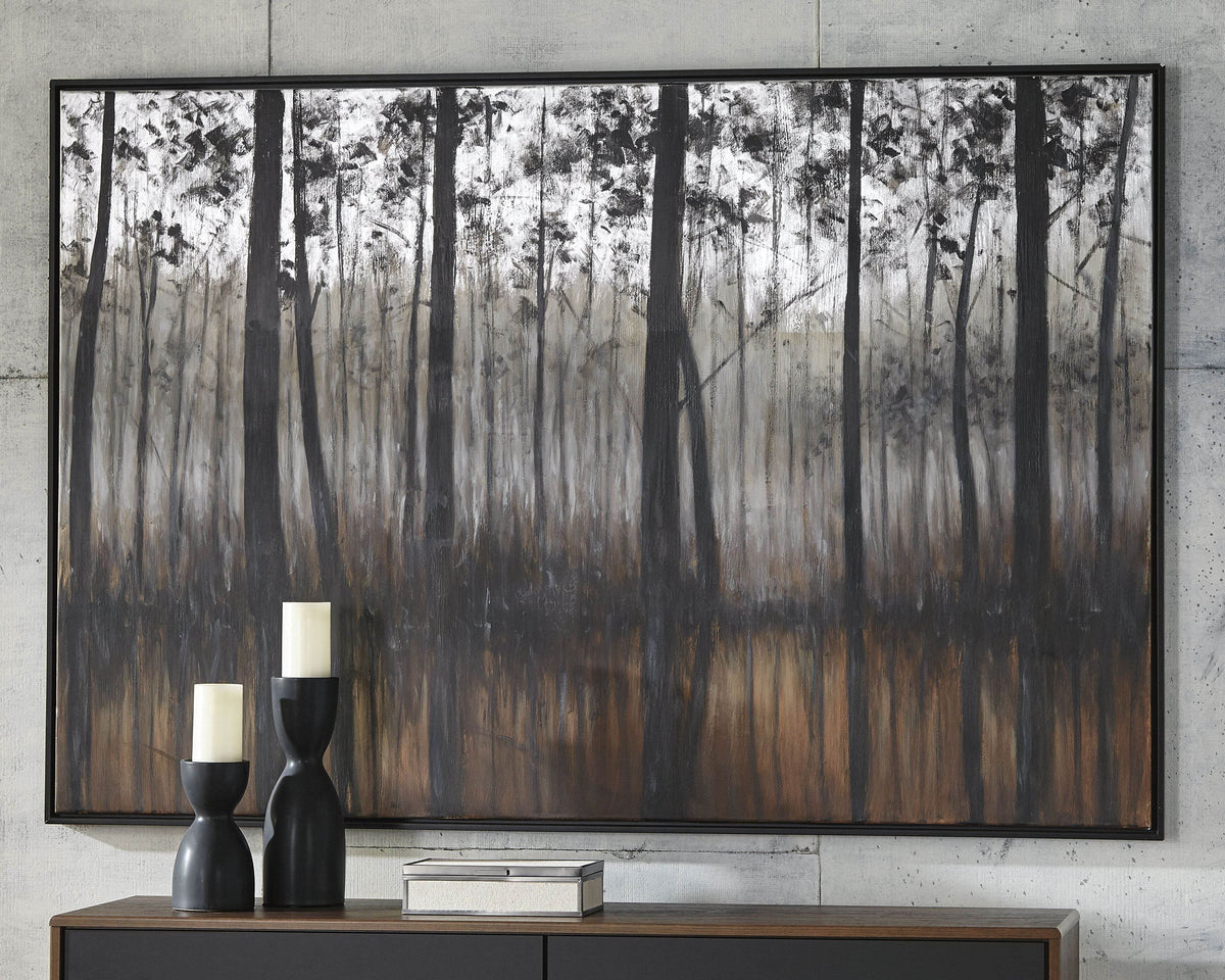 Philyra - Black / Orange / Silver - Wall Art - Forward Furniture