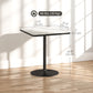 Marble-Effect Dining Table for 4 with Round Base - White