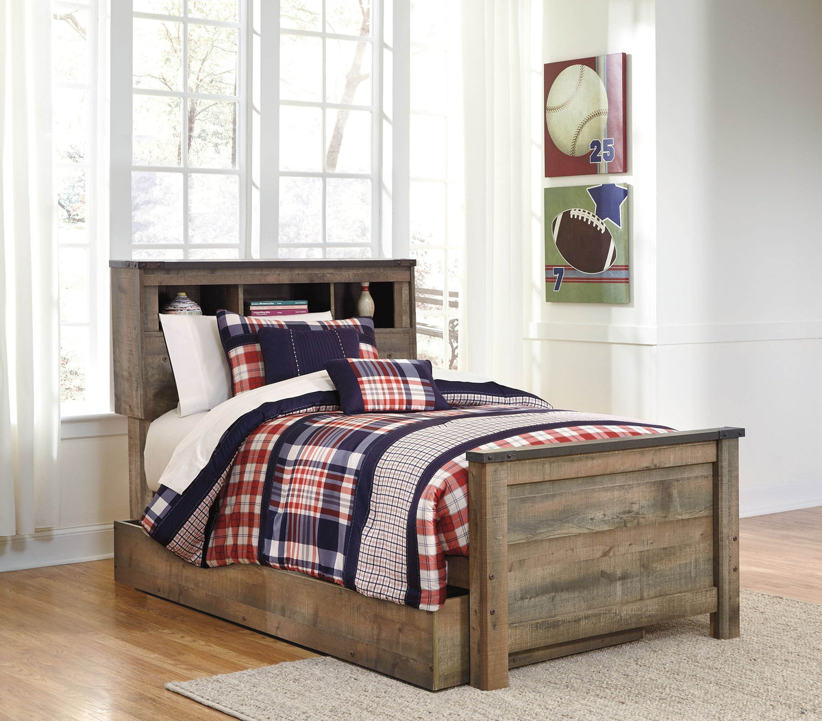 Trinell - Brown - Twin Bookcase Bed With 1 Large Storage Drawer - Forward Furniture