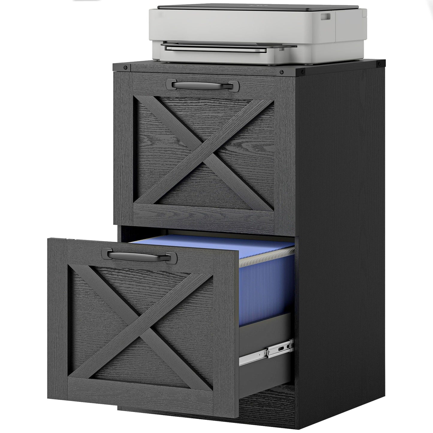 2-Drawer Vertical Filing Cabinet - Black