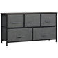 5-Drawer Storage Dresser Tower - Dark Grey