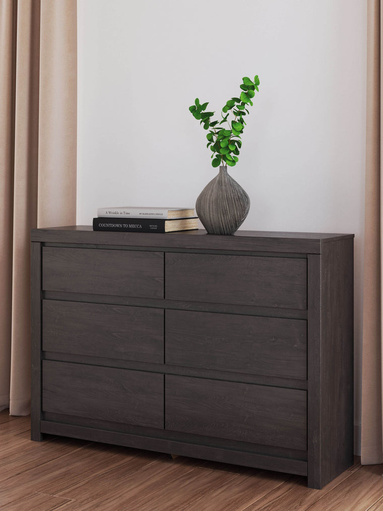 Fraluna - Charcoal - Six Drawer Dresser - Forward Furniture