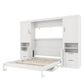 Queen Size Murphy Wall Bed with Built‑in Wardrobes, Drawers, Space‑Saving Bed with Integrated Storage, 113.5'' L x 16.5'' W x 87'' H, White