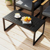 Outdoor Coffee Table, Patio Coffee Table with Slatted Tabletop, Adjustable Foot Pads for Garden, Patio, Lawn, Black