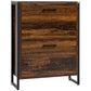 Shoe Cabinet with 2 Flip Doors, Slim 2-Drawer Shoe Cupboard with Divider and Open Compartment for 12 Pairs of Shoes, Entryway Storage Unit, Rustic Brown