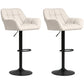 Swivel Barstools Set of 2 Adjustable Bar Stools with Footrest Armrests and PU Leather Back for Dining Room Cream White