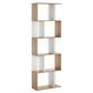 5-Tier Geometric Bookcase Display Shelf Storage Shelf Modern Room Divider Living Room Home Office Furniture, White