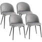 Modern Dining Chairs, Mid-Back Velvet-touch Upholstery Side Chair, Table Chair for Living Room, Dining Room, Grey, Set of 4