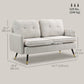 55" Linen Loveseat with Button Tufting - Cream White